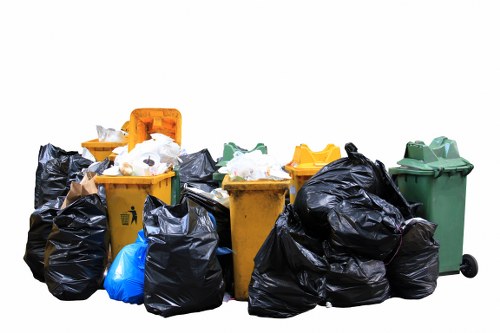 Recycling bins for paper and plastics in Brimsdown