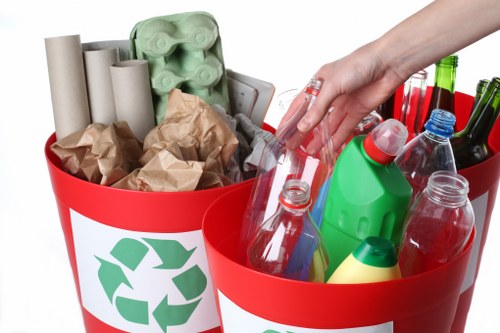 Professional waste clearance team in action